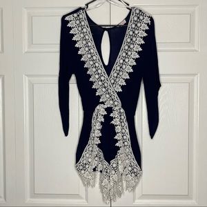 A’GACI Navy & White Romper